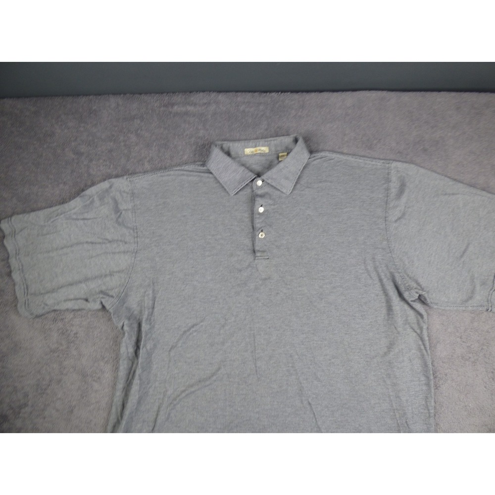 Peter Millar Mens XXL Polo Shirt Grey Double Mercerized Cotton Short Sleeve Golf